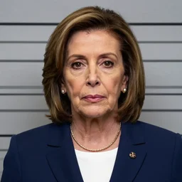 mugshot of nancy pelosi, 4 k, highly detailed, photography,