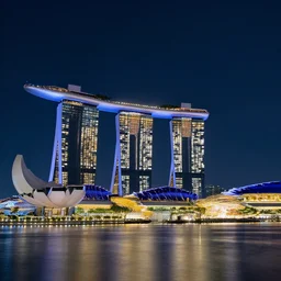 marina bay sands singapore at night digital art hdr 4 k high resolution