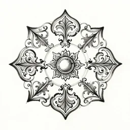 beautiful ink sketch, a chinese ornament