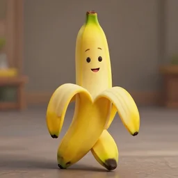 a portrait of an anthromorphoic banana character that reminds me of emma stone