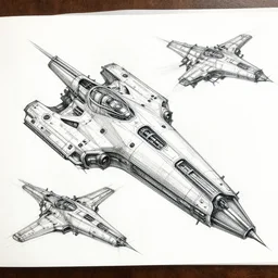detailed spart spaceship sketches