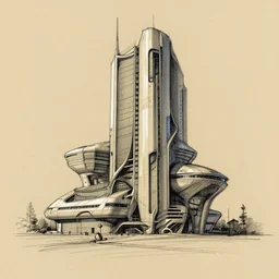 a rough sketch of a futuristic building