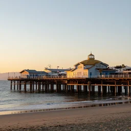 santa monica pier, golden hour, photo taken by ryan ditch