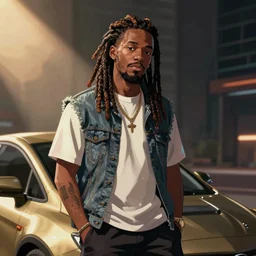woolie madden in jet set radio future, dreadlocks, cel - shading