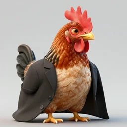 a high quality photo of a chicken wearing a suit, 8k, digital art