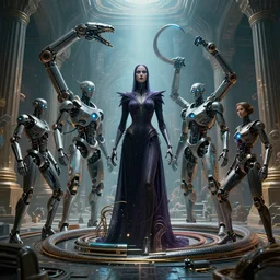 futuristic visionary robot warriors, bladerunner 2 0 4 9, a complex future witch, robotic cnc surgical arms and cybernetic symbiosis, machine ai singularity, infinity eyes, hybrid mri 3 d printer machine making serpitine laboratory, art by artgerm and chris dyer, ben ridgeway, alex grey, global illumination, octane render, ancient architectural, f 3 2,