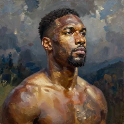 dean ambrose, oil painting