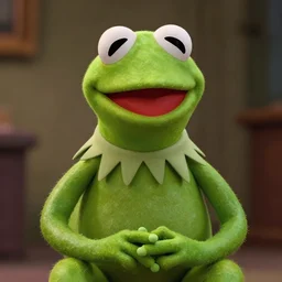 portrait of gigachad kermit the frog, 8 k octane render, cinematic film still