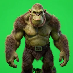a orc in a green screen portrait