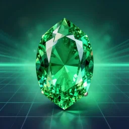 emerald gem, epic retrowave art, trending on art station