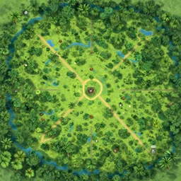 top view map jungle biom game