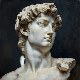 a sculpture made out of marble!!! different realm, cinematic, dark fantasy, acrylic palette knife, high detail, hyper realism, ray tracing, 4 k resolution, 8 k resolution, full hd, by michelangelo