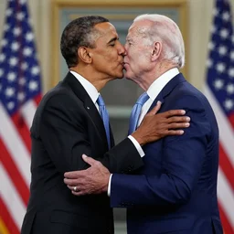 obama going in for a kiss with joe biden