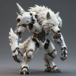 mechanoid giger white wolf, machanical and organic, octane render, trending on artstation, vitaly bulgarov, ultra realistic, cinematic lighting, top light