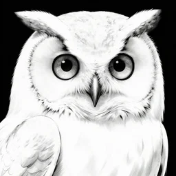 manga and white illustration head of a owl, super detailed, by asano inio, high contrast, scene