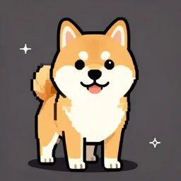 shiba inu by doodling and pixel art style