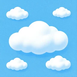 peaceful puffy clouds, dot art, 4 k