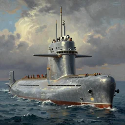 uss submarine hmcs thresher painting by hubert robert ssn deckhouse periscope aivazovsky detailed