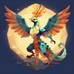low poly'' quetzalcoatl'' cover art