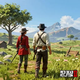 red dead redemption two, in the art style of breath of the wild