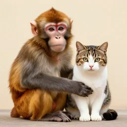 a hybrid of a monkey and a cat