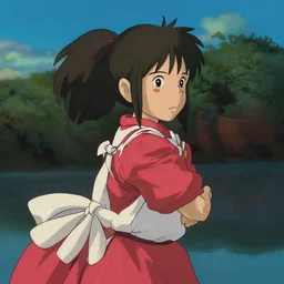 Film still from Spirited Away (2001), evening, Studio Ghibli, Artstation