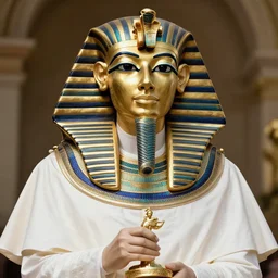 award winning photo of the pope as a egypsian faraoh