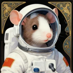 a cute anthropomorphic rat girl. she is dressed as an astronaut. well composed, clean elegant painting, beautiful detailed face. comic book art by steve ditko and jack kirby and ( alphonse mucha )