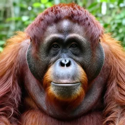 a bad selfie of an orangutan
