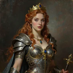 Mystical Valkyrie, Portrait of a beautiful female Atlantean warrior, Regal, Realistic, Refined, Detailed Digital Art, Oil Painting, William-Adolphe Bouguereau, Art Frahm, Esao Andrews, Steampunk, Walt Disney (1937), Highly Detailed, Cinematic Lighting, Unreal Engine, 8k, HD
