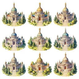 photo cartoon illustration comics manga painting of palaceenvironement : 6 fantasy environement, digital painting, unreal engine, 8 k, volumetric lighting, contrast by john kirby by carl warner and jim woodring, trending on artstation