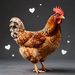 barred Plymouth Rock chicken, studio!! lighting, dotted with white hearts!!