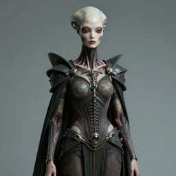 ultra detailed, 4 k portrait of alien fully dressed woman by giger