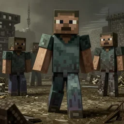 eerie, the holocaust in minecraft, very old photo, photo from 1940s, war photograph, very authentic, very detailed,  dramatic, intricate, highly detailed, digital painting, artstation, concept art, smooth, sharp focus, illustration, art by Gustave Dore, octane render