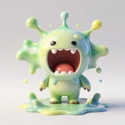 funny splashy glossy melted reaction diffusion screaming, drops, drips, beautiful cute, cute melting miniature resine action figure, High detail photography, 8K, 3d fractals, cute pictoplasma, one simple ceramic tintoy melting plastic, melting, melting swampmonster robot Figure sculpture, 3d primitives, in a Studio hollow, by pixar, by chris mars, by jason edmiston, cgsociety, cgsociety, cgsociety, houdini, zbrush, artstation, simulation