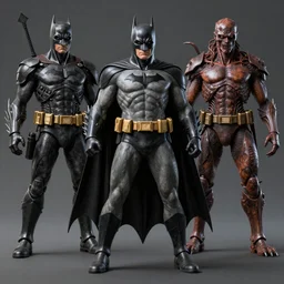 Batman Designed By Moebius Yasushi Nirasawa and HR Giger, full body action pose, hyperrealistic, octane render, HDR, volumetric lighting,