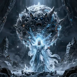 keith david as an ice mage imprisons a giant evil orb, fantasy art, extremely detailed, d & d,