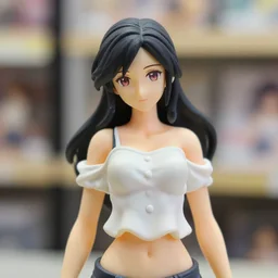 figurine of crow wearing an elegant summer blouse, female personification!, official store photo, commercial photo, featured on amiami, 8 k, 8 5 mm, beautiful composition, smooth curves