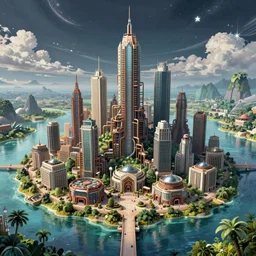 a beautiful photorealistic highly detailed terminal urbex city industrial architecture by moshe safdie, universe cosmic lake myst sea sci - fi junglepunk forest synthwave reclaimed by nature, archdaily, wallpaper, highly detailed, trending on artstation.