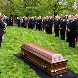 funeral with no coffin, location for the wake and the burial site in unlabelled, and all of the attendees can lever leave