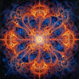 psychedelic fractal soul on fire deep space galaxy fibonacci lateralus within award winning painting by alex grey symmetrical