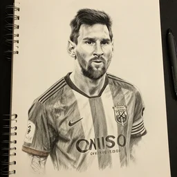 milt kahl pencil sketch of Lionel Messi!!!!!