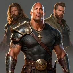 Dwayne Johnson as a fantasy D&D berserker, portrait art by Donato Giancola and James Gurney, digital art, trending on artstation
