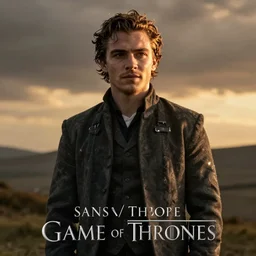 kit harington as sansa stark from game of thrones, golden hour, cinematic