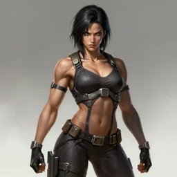 very muscled Amazon jetstream sam from metal gear rising as a ruggedly mean looking heroine, intricate, elegant, highly detailed, centered, digital painting, artstation, concept art, smooth, sharp focus, illustration, art by artgerm and donato giancola and Joseph Christian Leyendecker, WLOP