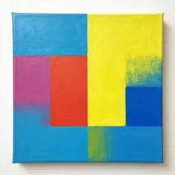 modern art minimalist bright colors acrylic paint on canvas