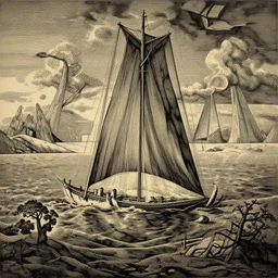 disasterpiece days of noah in the style of william blake, terese nielsen, isolde