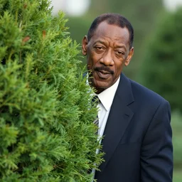 bill cosby hiding behind a bush, 4 k photograph