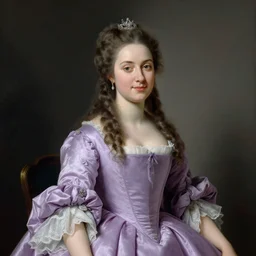 an rocco and neoclassical portrait of a young and beautiful french princess, now an archduchess with a lavender gown in the style of heinrich fuger, 1 7 7 6, fancy, highly detailed, german painting, beautiful face, symmetry, art by heinrich fuger