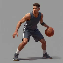 a digital painting of a basketball player holding a ball, concept art by paul georges, featured on dribble, process art, behance hd, 2 d game art, concept art